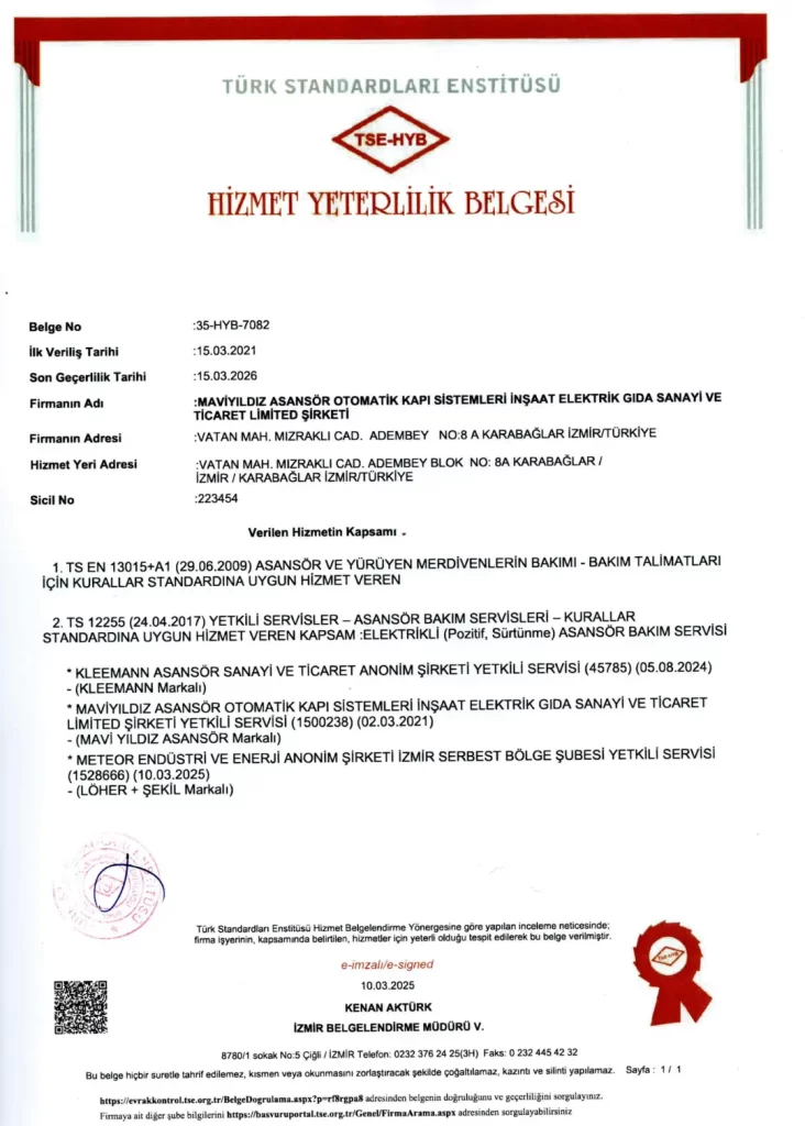 Mavi Yıldız Asansör